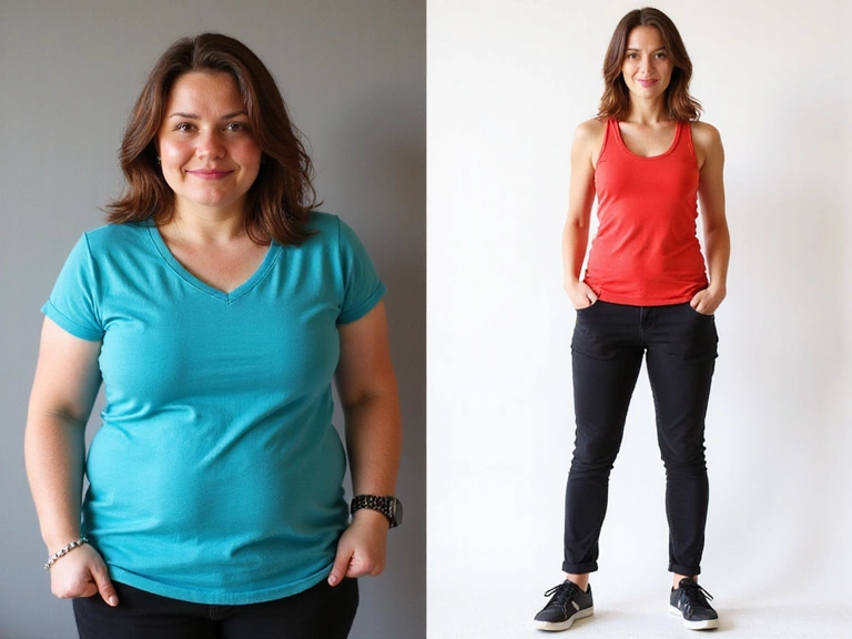 Before and after transformation of a client